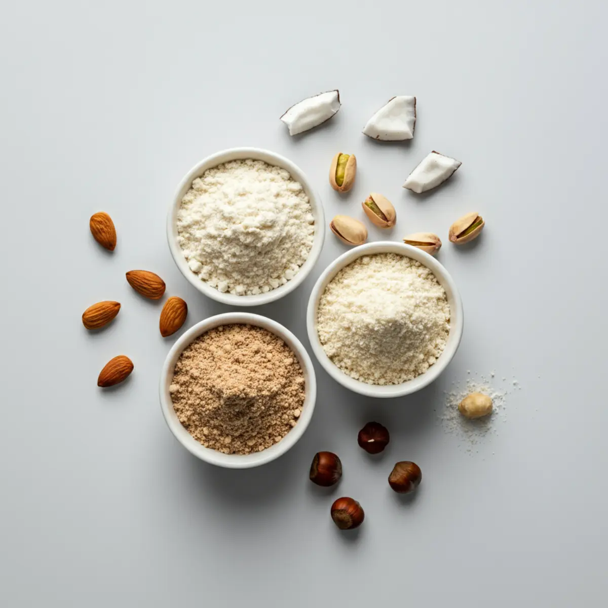 Farinhas Especiais Atacado — farinha de amêndoa, coco, pistache e avelã